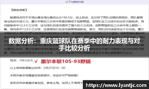 数据分析：重庆篮球队在赛季中的耐力表现与对手比较分析