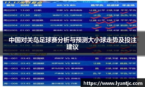 中国对关岛足球赛分析与预测大小球走势及投注建议